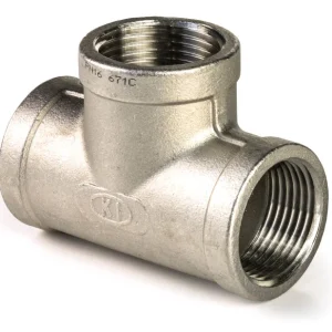 Hete Deal RVS t-stuk 90° 3 x binnendraad 1 1/4"