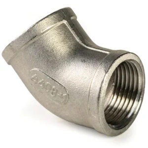 Hete Deal RVS knie 45° 2 x binnendraad 1/8"