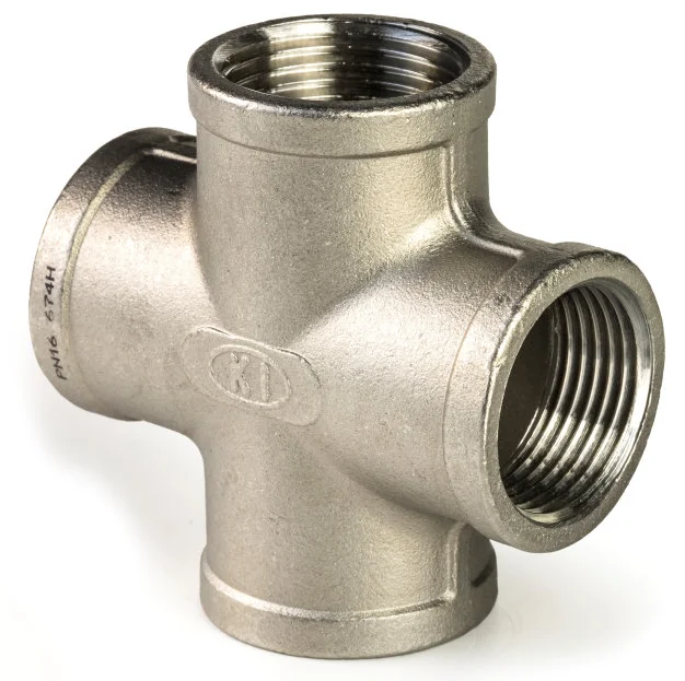 Favoriet RVS kruisstuk 90° 4 x binnendraad 1/4"