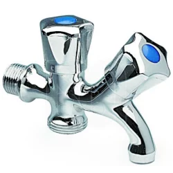 Bonfix dubbele tapkraan ½" x 3⁄4" bui.dr, verchroomd Nieuw