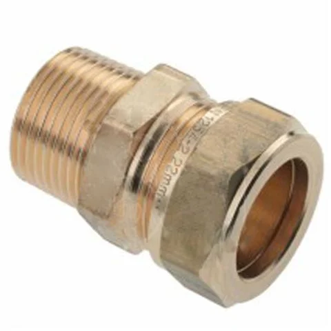 Goedkoop Bonfix messing draadkoppeling 10 mm knel x 1/2" buitendraad