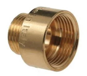 Express Levering Messing soknippel, binnendraad 1/2" x buitendraad 3/8"