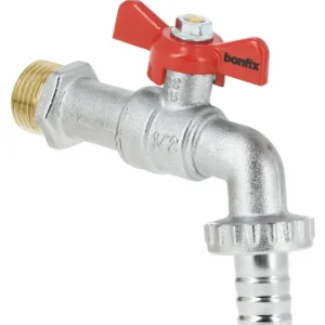 Bonfix messing vernikkelde tapkraan met vlindergreep ¾" Speciale Aanbieding