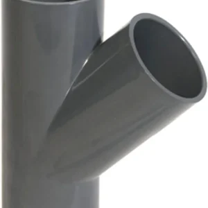 Druk PVC T-stuk 63 x 63 x 63 mm 45° PN 16 Nieuw