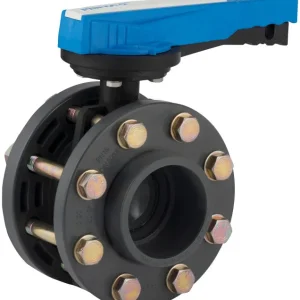 Weekendaanbieding Druk PVC vlinderklep incl. kraagbus en flens set 90 mm