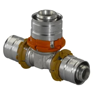 Gereduceerde Prijs Uponor MLC pers verloop T-stuk 90° 3x pers 40 x 32 x 32 mm