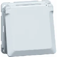 Peha 00602111 COMPACTA Wcd 1-voudig, ra, 32 mm inb.diepte, schroefklem, klapdeksel, Levend-wit Premium