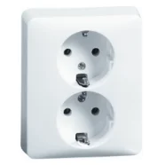 Peha 00491821 STANDARD tweevoudige wandcontactdoos met insteekcontacten Levend-wit Beperkte Voorraad