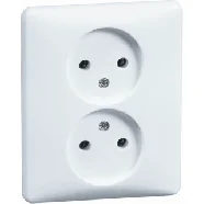 Peha 00421321 STANDARD tweevoudige wandcontactdoos zonder aarde met schroefcontacten Levend-wit Tijdelijk Beschikbaar