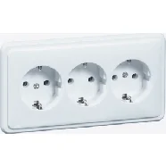 Peha 00496311 STANDARD drievoudige wandcontactdoos randaarde met insteekcontacten Levend-wit Populair