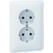 Peha 00482821 STANDARD tweevoudige wandcontactdoos met insteekcontacten (voor anderhalve foos) Levend-wit Direct Beschikbaar
