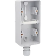 Niko 700-84251 Spuitwaterdichte dubbele verticale opbouwdoos met één M20-ingang met wartel voor twee functies Grijs Aanbieding