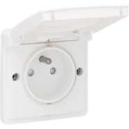 Niko 701-36600 Spuitwaterdicht stopcontact 16 A/250 Vac met penaarde, beschermingsafsluiters en met schroefklemmen Wit Merkproduct