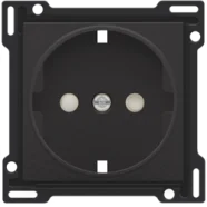 Superprijs Niko 200-66901 afwerkingsset voor wandcontactdoos met randaarde en kinderveiligheid, Bakelite piano black coated