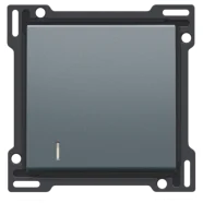 Hoge Kwaliteit Niko 220-60005 Afwerkingsset met lens voor enkelvoudige schakelaar of drukknop, Alu grey coated