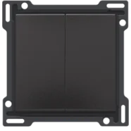 Superprijs Niko 200-61505 Afwerkingsset voor serieschakelaar, wisselschakelaar + drukknop N.O., dubbele wisselschakelaar of dubbele drukknop N.O. of N.G, Bakelite piano black coated