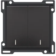 Niko 200-61507 Afwerkingsset met dubbele lens voor serieschakelaar, wisselschakelaar + drukknop N.O., dubbele wisselschakelaar of dubbele drukknop N.O. of N.G, Bakelite piano black coated Superprijs