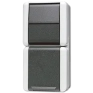 Jung 876 W Combinatie wandcontactdoos met beschermingscontact, wipschakelaar universeel 1-polig of wissel 10 AX 250 V Gecertificeerd