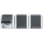 Jung 8230 W 3-voudige wandcontactdoos met beschermingscontact 16 A 250 V Direct Beschikbaar
