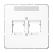 Jung CD 569-2 NWE WW Afdekking met tekstvenster voor Modular jack 2-voudig Alpine wit Op = Op