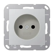 Jung A 1510 N AL Wandcontactdoos zonder beschermingscontact Aluminium Op = Op