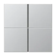 Jung AL 2404 TSA Tasterset 4-voudig compleet Aluminium Fabrieksprijs