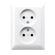Jung AS 5010 U WW 2-voudige wandcontactdoos zonder beschermingscontact 16A 250V Voor enkele inbouwdoos Alpine wit Veilige Betaling