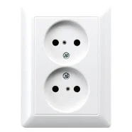 Jung AS 5010 KIU WW 2-voudige wandcontactdoos zonder beschermingscontact 16A 250V Met verhoogde aanrakingsveiligheid Voor enkele inbouwdoos Alpine wit Shop Nu