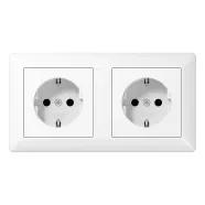 Jung AS 1520-2 WW 2-voudige wandcontactdoos met beschermingscontact 16 A 250 V Alpine wit Populair