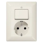 Jung AS 5576 EU Combinatie wandcontactdoos met beschermingscontact 16A 250V / wipschakelaar universeel 1-polig of wissel 10A 250V Wit Beperkte Voorraad