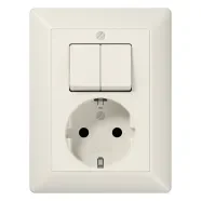 Jung AS 5575 EU Combinatie wandcontactdoos met beschermingscontact 16A 250V / serieschakelaar 10A 250V Wit Laatste Kans