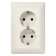 Jung AS 5015 KI 2-voudige wandcontactdoos met beschermingscontact 16A 250V Met verhoogde aanrakingsveiligheid Voor anderhalve inbouwdoos Wit Aanbieding