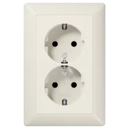 Jung AS 5015 2-voudige wandcontactdoos met beschermingscontact 16A 250V Voor anderhalve inbouwdoos Wit Seizoensaanbieding