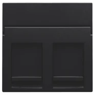 Premium Niko 161-65200 Centraalplaat data 2x RJ, Black coated