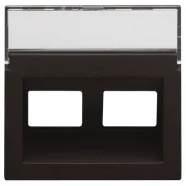 Niko 124-65400 Centraalplaat data 2x RJ schuine uitgang, Dark brown Dagaanbieding