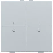 Korting Niko 121-00008 Huisautomatisering - tweevoudige toets met opdruk I en 0 voor draadloze schakelaar of drukknop met 4 bedieningsknoppen, Sterling