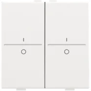 Weekendaanbieding Niko 154-00008 Huisautomatisering - tweevoudige toets met opdruk I en 0 voor draadloze schakelaar of drukknop met 4 bedieningsknoppen, White coated