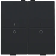 Niko 161-00008 Huisautomatisering - tweevoudige toets met opdruk I en 0 voor draadloze schakelaar of drukknop met 4 bedieningsknoppen, Black coated Voordeelprijs