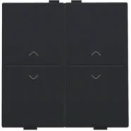 Uitverkoop Niko 161-00010 Huisautomatisering - tweevoudige toets met pijltjes ‘op‘ en ‘neer‘ voor draadloze schakelaar of drukknop met 4 bedieningsknoppen, Black coated