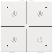 Premium Niko 154-00013 Huisautomatisering - tweevoudige toets met ventilatoropdruk 0 t.e.m. 3 voor draadloze schakelaar of drukknop met 4 bedieningsknoppen, White coated