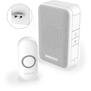 Honeywell DC313NP2 Serie 3 Draadloze plug-in deurbel met volumeregeling en drukknop - Wit Laatste Kans