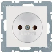 Op = Op Berker 6167038989 S.1 Wandcontactdoos zonder aardcontact polarwit glanzend