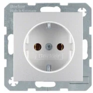 Aanbieding Berker 47431404 S.1/B.3/B.7 Wandcontactdoos met randaarde steekklemmen aluminium mat gelakt