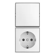 Aanbieding Busch-Jaeger 2601/6/20 EAPBJ-524 AP Balance Combinatie schakelaar/ wandcontactdoos Alpinwit