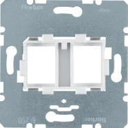 Lage Kosten Berker 454105 Draagplaat modulaire jacks, 2-voudig, witte houder (14,9 x 20,7 mm)