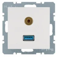 Shop Nu Berker 3315391909 S.1/B.3/B.7 USB/audio 3,5 mm mini-Jack wandcontactdoos polarwit mat