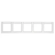 Hoge Kwaliteit Berker 10256019 Q.1 Afdekraam 5-voudig met tekstveld, polarwit soft-finish Horizontaal