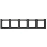 Tijdelijk Beschikbaar Berker 10256016 Q.1 Afdekraam 5-voudig met tekstveld, antraciet soft-finish Horizontaal