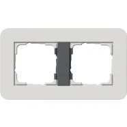 Koop Online Gira 0212421 Afdekraam E3 2-voudig Lichtgrijs Soft-Touch met draagframe antraciet