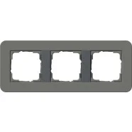 Weekendaanbieding Gira 0213423 Afdekraam E3 3-voudig Donkergrijs Soft-Touch met draagframe antraciet